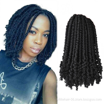 Bomb Spring Twist Crochet Braiding Hair Fluffy 8inches Short Pre-twisted Passion Twist Braids Synthetic Hair Extensions